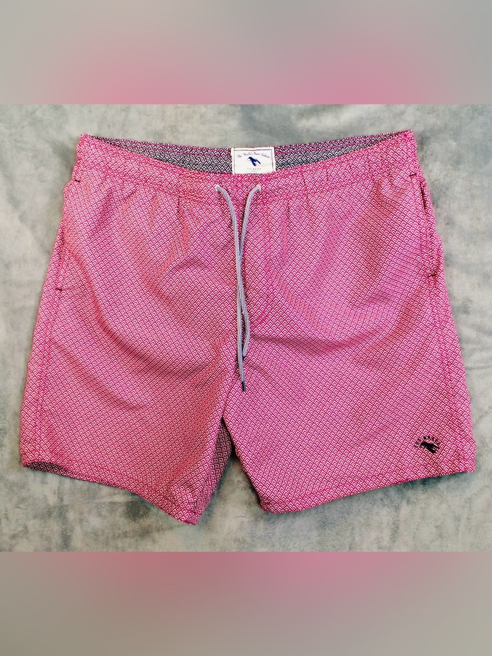 Ted Baker Pink Geo-Print Swim Trunks